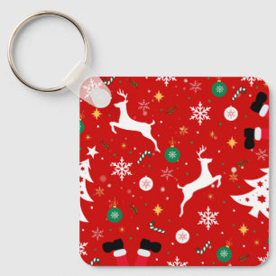 Santa Chimney Christmas Keychain
