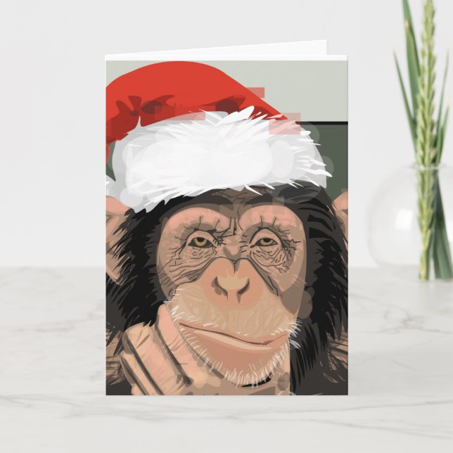 Santa Chimp Holiday Card (Front)