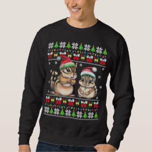 Santa Chipmunk Ugly Christmas Sweater Chipmunk Fam