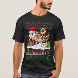 Santa Chow Chow Riding Axolotl Christmas Sweater L