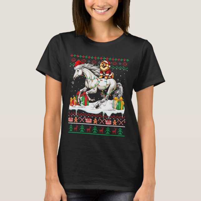 Santa Chow Chow Riding Horse Christmas Sweater Lov (Front)