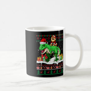 Santa Chow Chow Riding T-rex Christmas Sweater Lov Coffee Mug