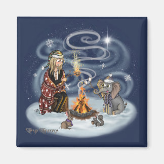 Santa Chris & Wilbur Fireside Friends Magnet