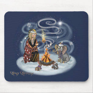 Santa Chris & Wilbur Fireside Friends Mouse Pad