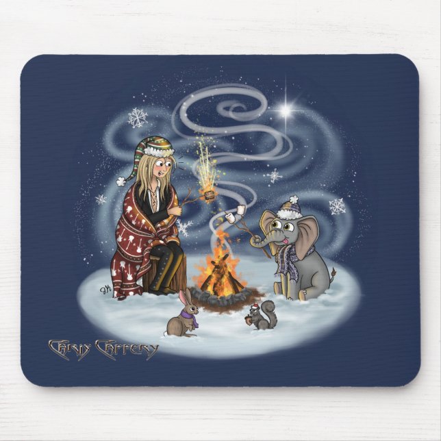 Santa Chris & Wilbur Fireside Friends Mouse Pad (Front)