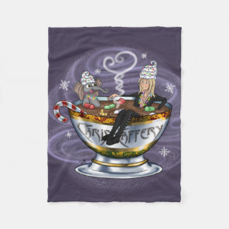 Santa Chris & Wilbur Hot Tubbin' Fleece Blanket