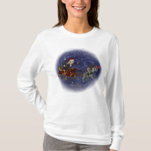 Santa Chris & Wilbur Sleigh Ride Women Long Sleeve