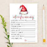 Santa Christmas Advice Baby Shower Game Activity Stationery<br><div class="desc">This is a Santa Hat Christmas themed Advice For Mummy Baby Shower Activity. 

*Advice For Mummy - Write out meaningful words of advice to the mother to be!</div>