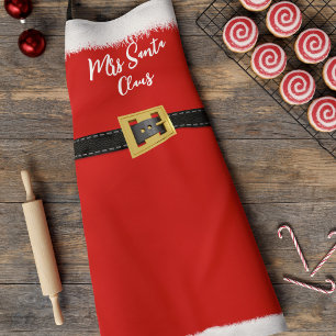 Santa Christmas Apron Mrs Claus
