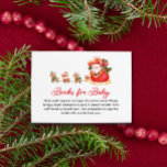 Santa Christmas Baby Shower Book Request Enclosure Card<br><div class="desc">Santa Christmas Baby Shower Book Request Card. Click the "Customise Further" button to edit. Matching items in our store Cava party design</div>