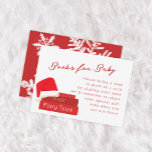 Santa Christmas Baby Shower Books For Baby Enclosure Card<br><div class="desc">This Santa Christmas Baby Shower Books For Baby Enclosure Card is the perfect book request enclosure for a santa or christmas inspired baby shower.</div>