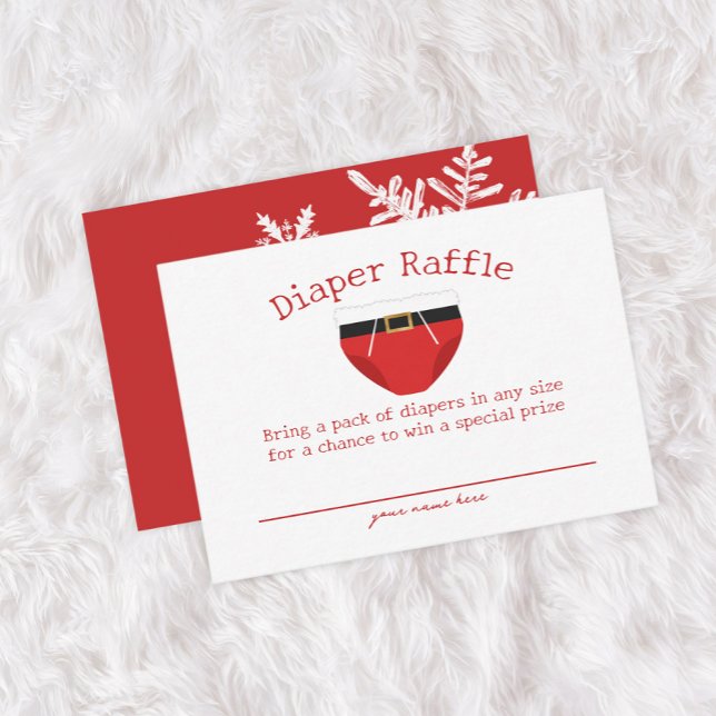 Santa Christmas Baby Shower Diaper Raffle Card (Creator Uploaded)