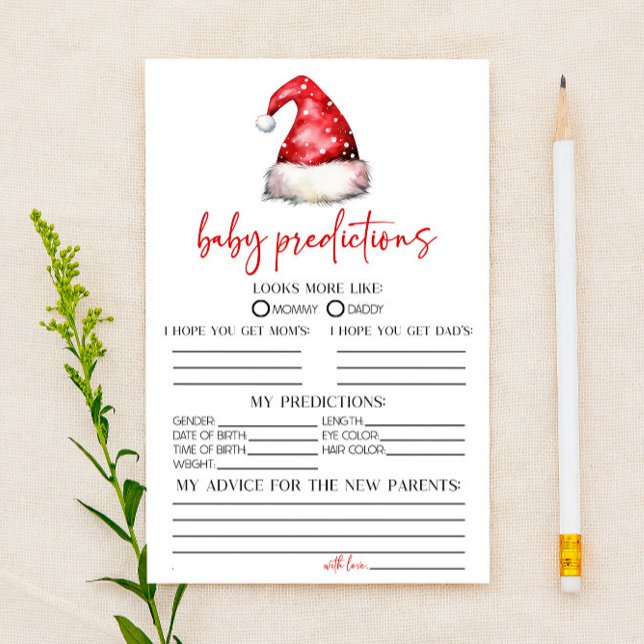 Santa Christmas Baby Shower Predictions Activity Stationery (Creator Uploaded)