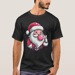 Santa Christmas Blowing Gum Bubble Cute Xmas Holid T-Shirt