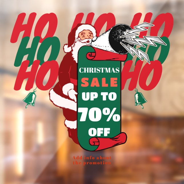 Santa Christmas Business Sale Promotion Advert Window Cling (Sheet 2)