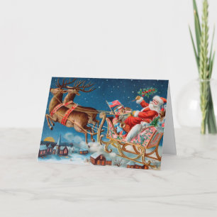 Santa Christmas Card Vintage design