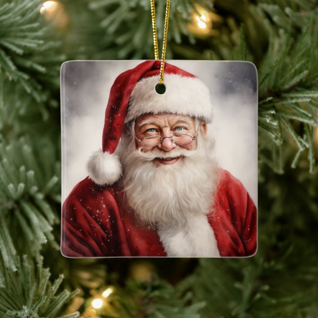 Santa Christmas Ceramic Ornament (Tree)
