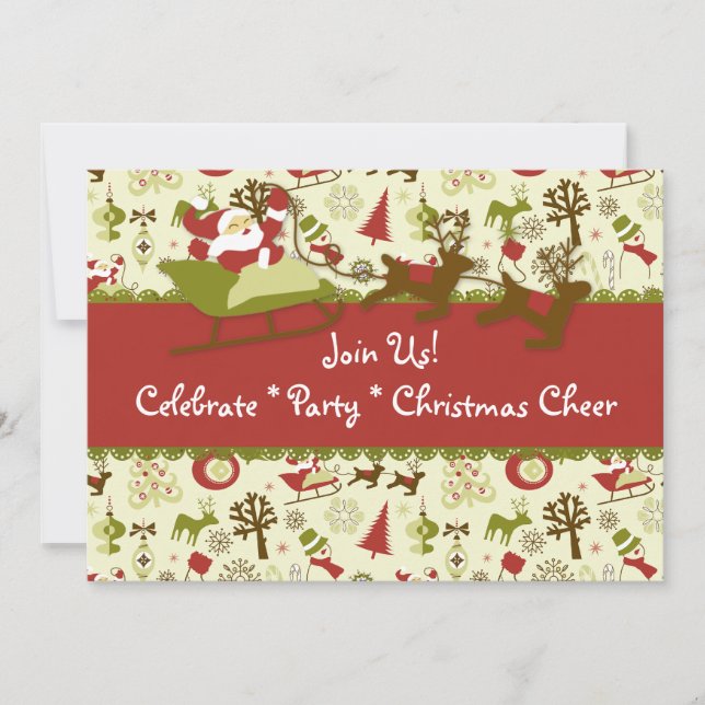 Santa Christmas Cheer Invitation (Front)
