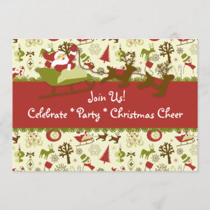 Santa Christmas Cheer Invitation