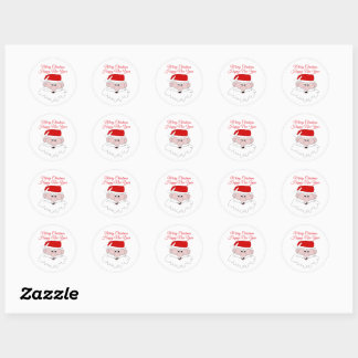 Santa Christmas Classic Round Sticker