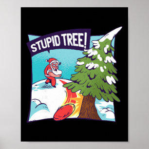 Santa Christmas Disc Golf Funny Winter Disc Golf Poster