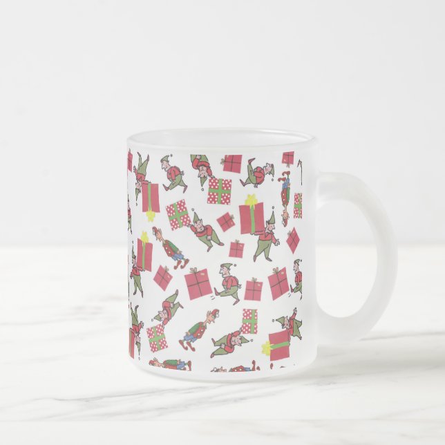 Santa Christmas Elves frosted mug (Right)