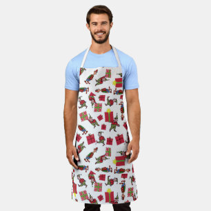 Santa Christmas Elves men chef apron