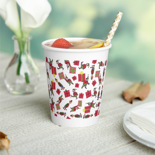 Santa Christmas Elves paper cups (Insitu)