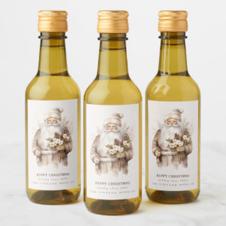 Santa Christmas Favors Wine Bottle Labels