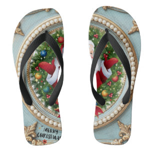 Santa Christmas  Flip Flops