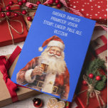 Santa Christmas Funny Reindeer Names Beer Holiday Card<br><div class="desc">This design was created though digital art. It may be personalised in the area provided by changing the photo and/or text. Or it can be customised by choosing the click to customise further option and delete or change the colour the background, add text, change the text colour or style, or...</div>