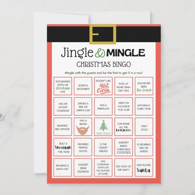 Santa Christmas Game - Not Editable -  Invitation (Front)