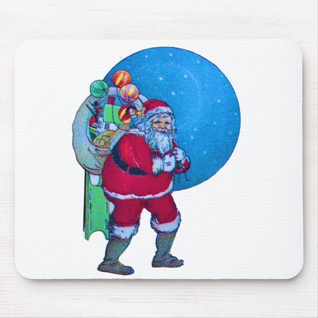SANTA,CHRISTMAS GIFT SACK AND TOYS IN STARRY SKY   MOUSE MAT (Front)
