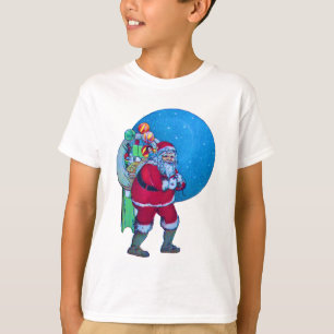SANTA,CHRISTMAS GIFT SACK AND TOYS IN STARRY SKY T-Shirt