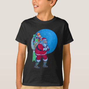 SANTA,CHRISTMAS GIFT SACK AND TOYS IN STARRY SKY T-Shirt