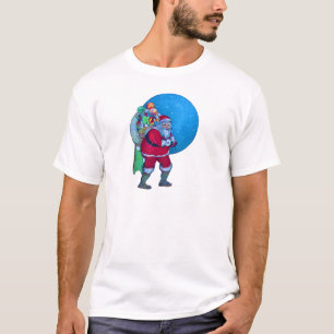 SANTA,CHRISTMAS GIFT SACK AND TOYS IN STARRY SKY T-Shirt