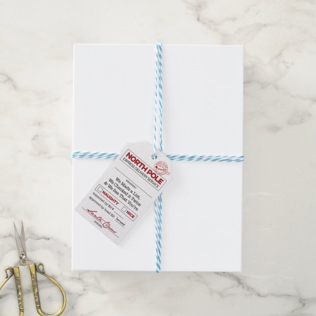 Santa Christmas Gift Tag (With Twine)