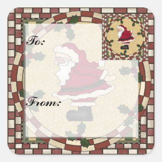 Santa Christmas Gift Tag Sticker