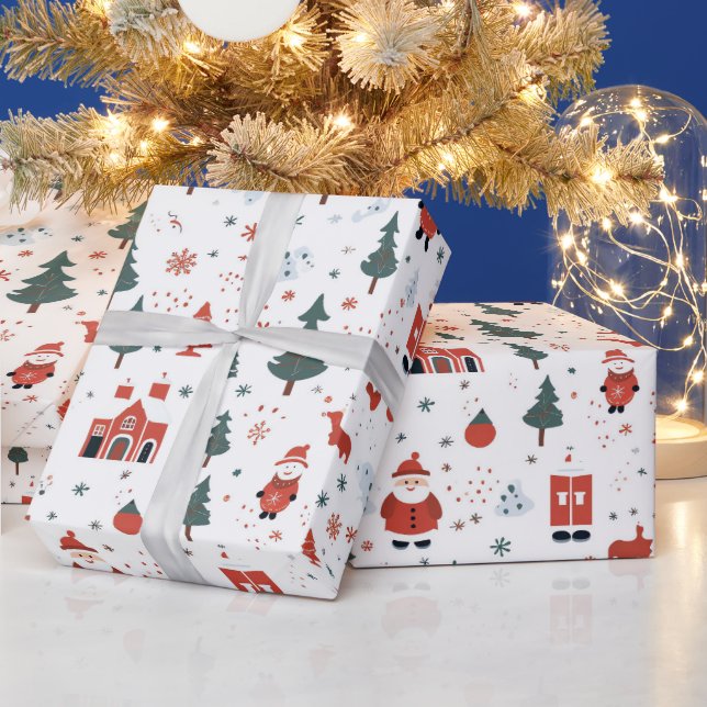 santa christmas gift wrapping papers wrapping paper (Holidays)