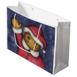 Santa Christmas Gingerbread Holiday Cute Gift Bag