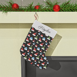 Santa Christmas Hat Pattern | Personalised Small Christmas Stocking