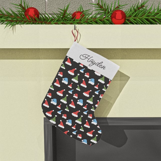 Santa Christmas Hat Pattern | Personalised Small Christmas Stocking (Creator Uploaded)