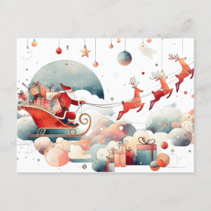 Santa christmas holiday postcard