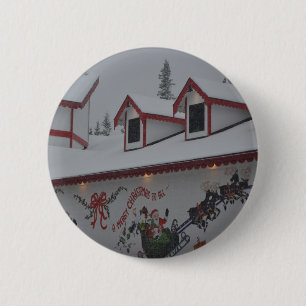 Santa Christmas Holiday Snow Snowflake Frozen Ice 6 Cm Round Badge