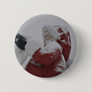 Santa Christmas Holiday Snow Snowflake Frozen Ice 6 Cm Round Badge