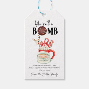 Santa Christmas Hot Chocolate/Cocoa Bomb Gift Tags