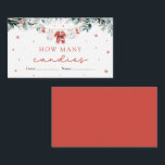Santa Christmas How Many Candies Baby Shower Game Enclosure Card<br><div class="desc">Add some festive fun to your baby shower with our How Many Candies Christmas Game! This sweet holiday game features a jar filled with colourful candies, and guests must guess how many candies are inside. The person with the closest guess wins a cheerful prize! It’s a fun and interactive way...</div>