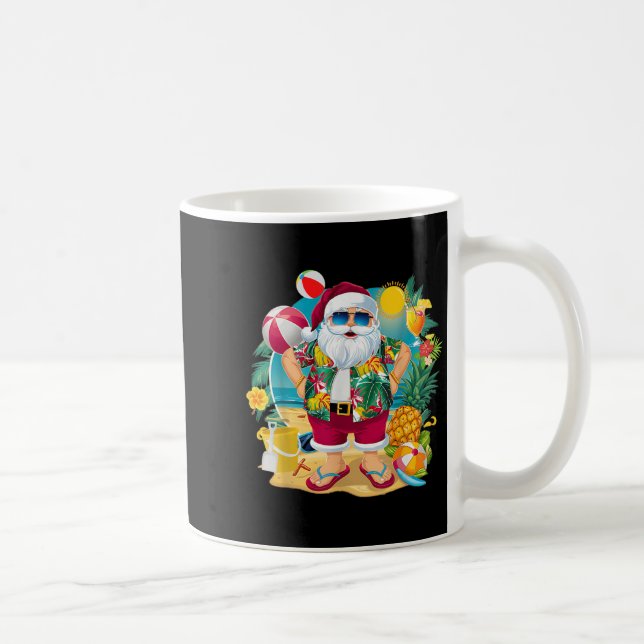 Santa Christmas In July On Beach Hawaiian Summer V Coffee Mug (Right)