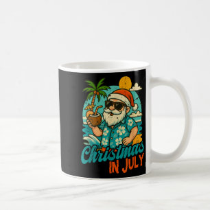 Santa Christmas In July Palm Tree Xmas Summer Beac Coffee Mug