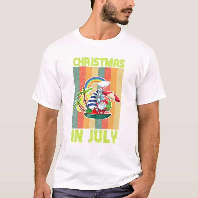Santa Christmas In July Summer T-Shirt (Front)
